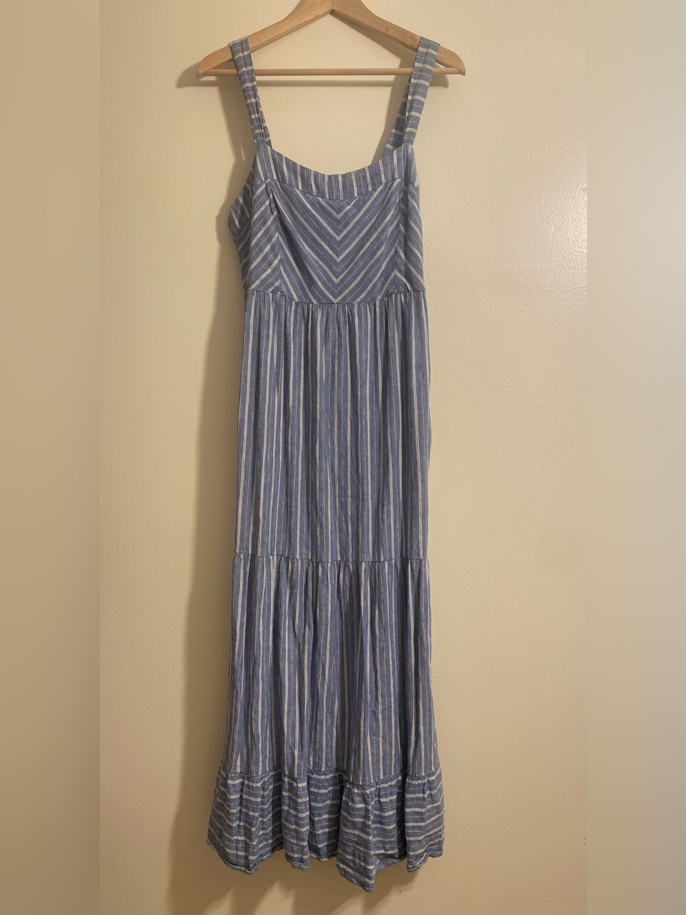 Z Supply Blue and White Striped Maxi Dress. Size M